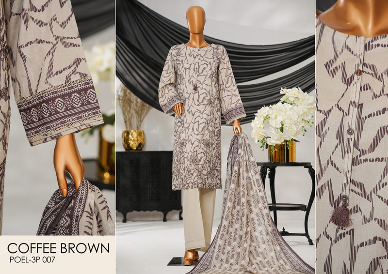 Cotton | Cambric - Stitched Embroidered 3piece with Lace work - White