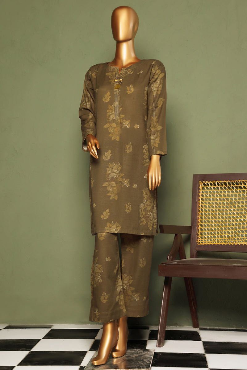 Khaddar - Stitched printed Basic Co-Ords - Antique Gold