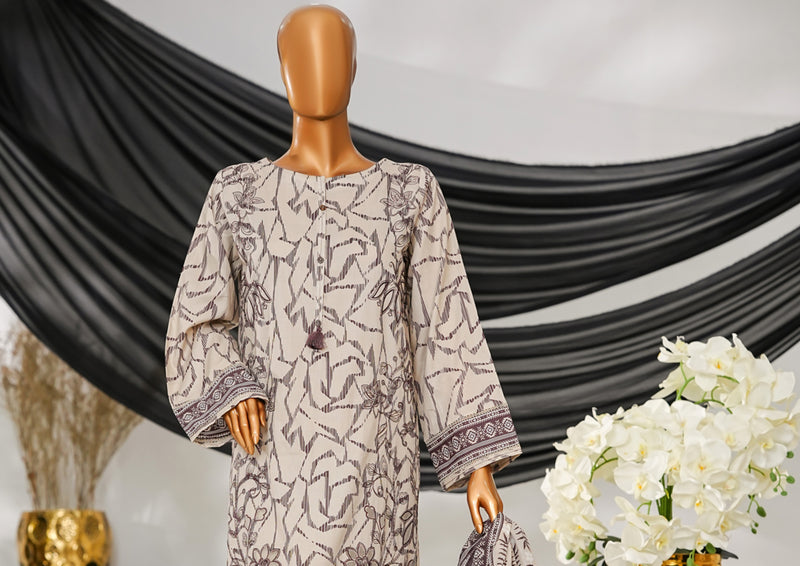 Cotton | Cambric - Stitched Embroidered 3piece with Lace work - White