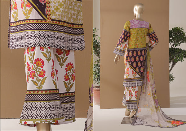 Cambric | Cotton - Stitched printed 3piece with Bamber chiffon Dupatta - Art Breakout