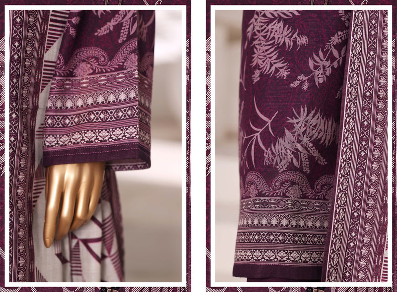 Khaddar - Stitched printed 3piece with Lace work - Falsa