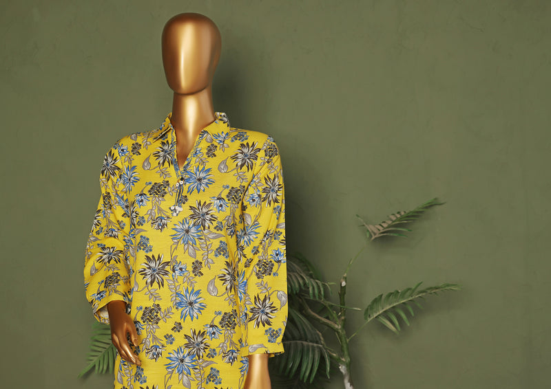 Khaddar - Stitched printed Basic Co-Ords - Yellow