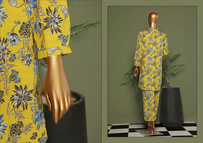 Khaddar - Stitched printed Basic Co-Ords - Yellow