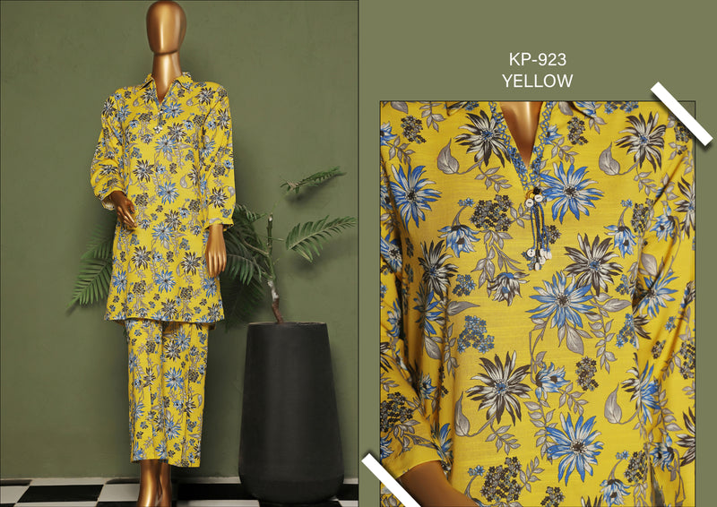 Khaddar - Stitched printed Basic Co-Ords - Yellow