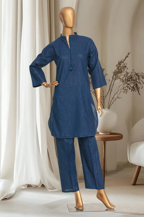 Khaddar - Stitched Solid Co-ords with Zari lining - Zink