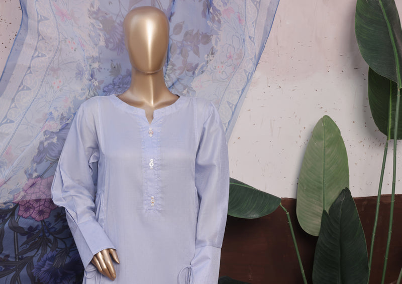 Cambric - Stitched printed 3piece with Lace work - Lilac