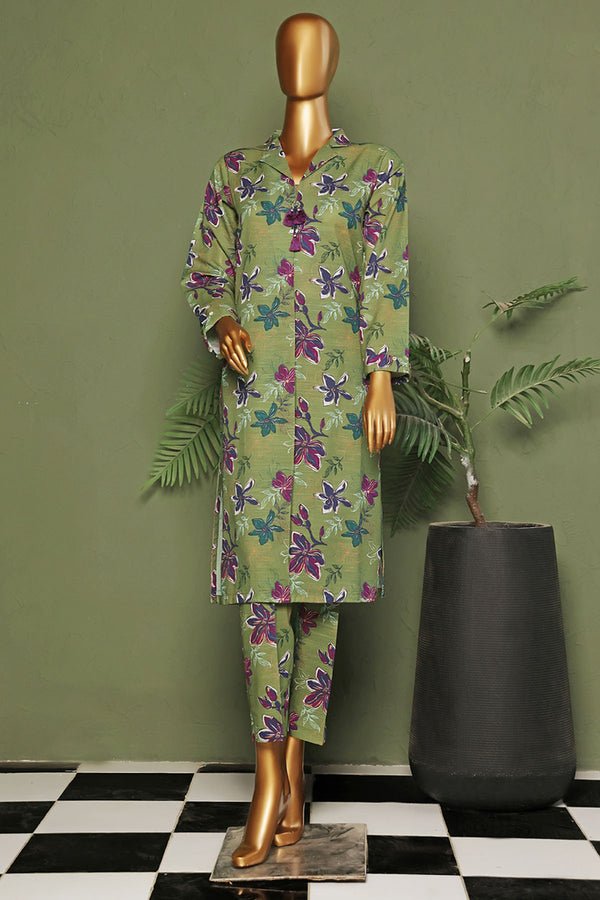 Khaddar - Stitched printed Basic Co-Ords - Sage Green