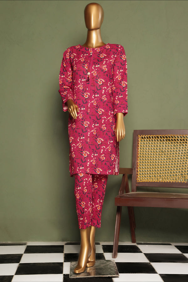 Khaddar - Stitched printed Basic Co-Ords - Deep Pink