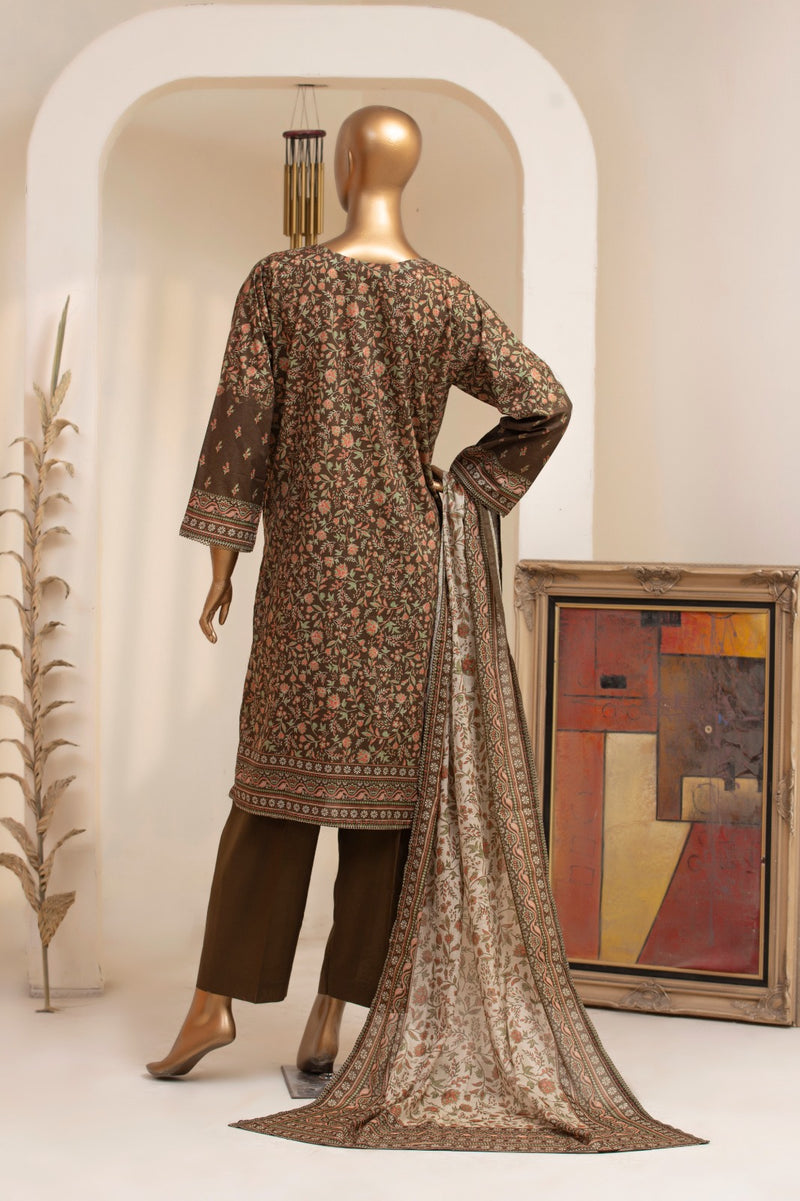 Lawn - Stitched Printed 3piece with Lace work - D.Skin