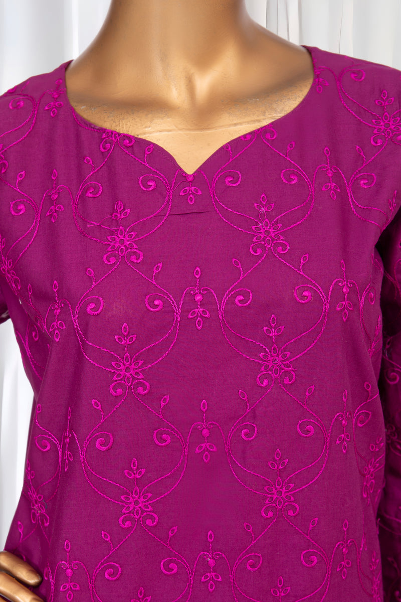 Festive Lawn - Stitched Embroidered 3piece with Emb Chiffon Dupatta - Magenta