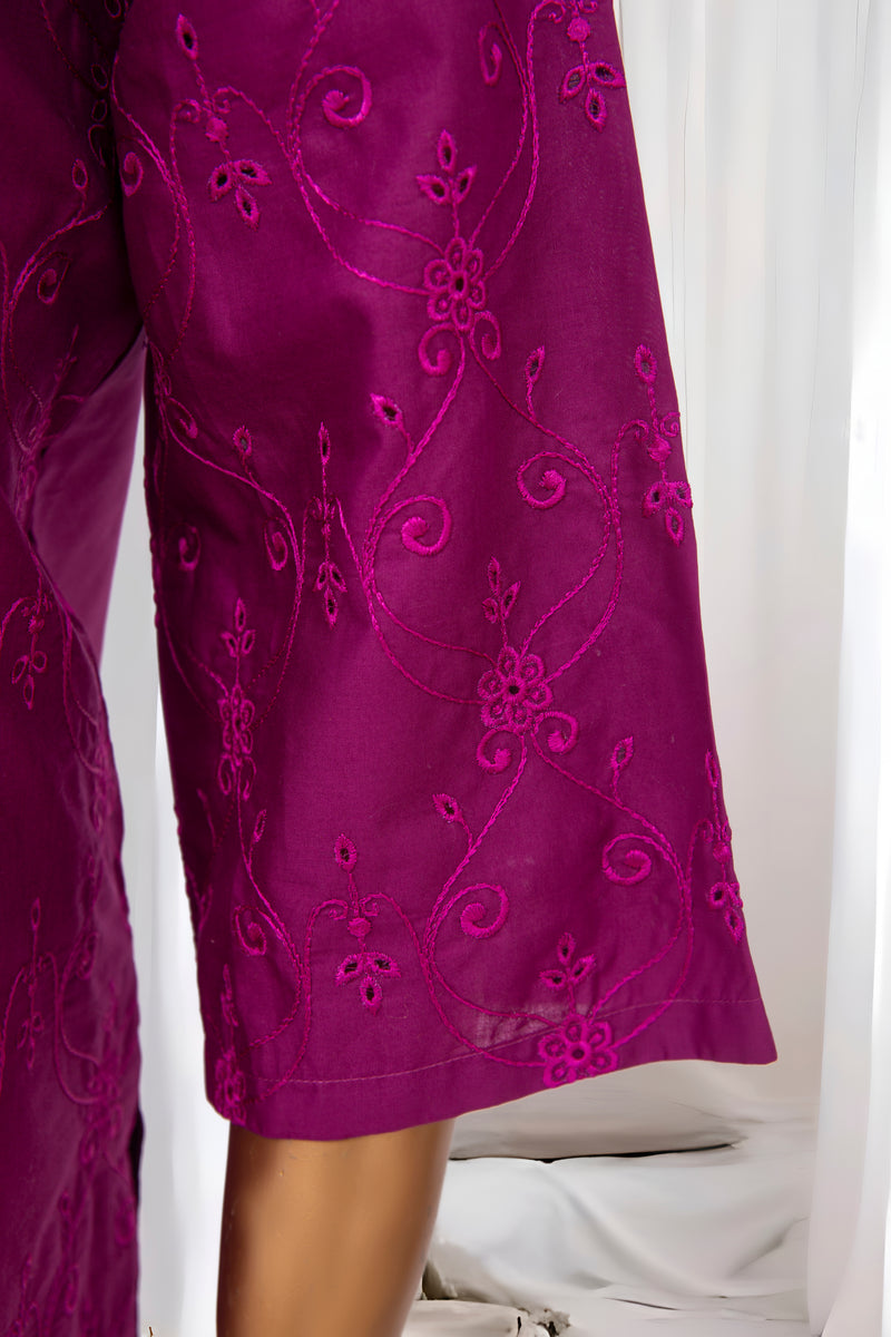 Festive Lawn - Stitched Embroidered 3piece with Emb Chiffon Dupatta - Magenta