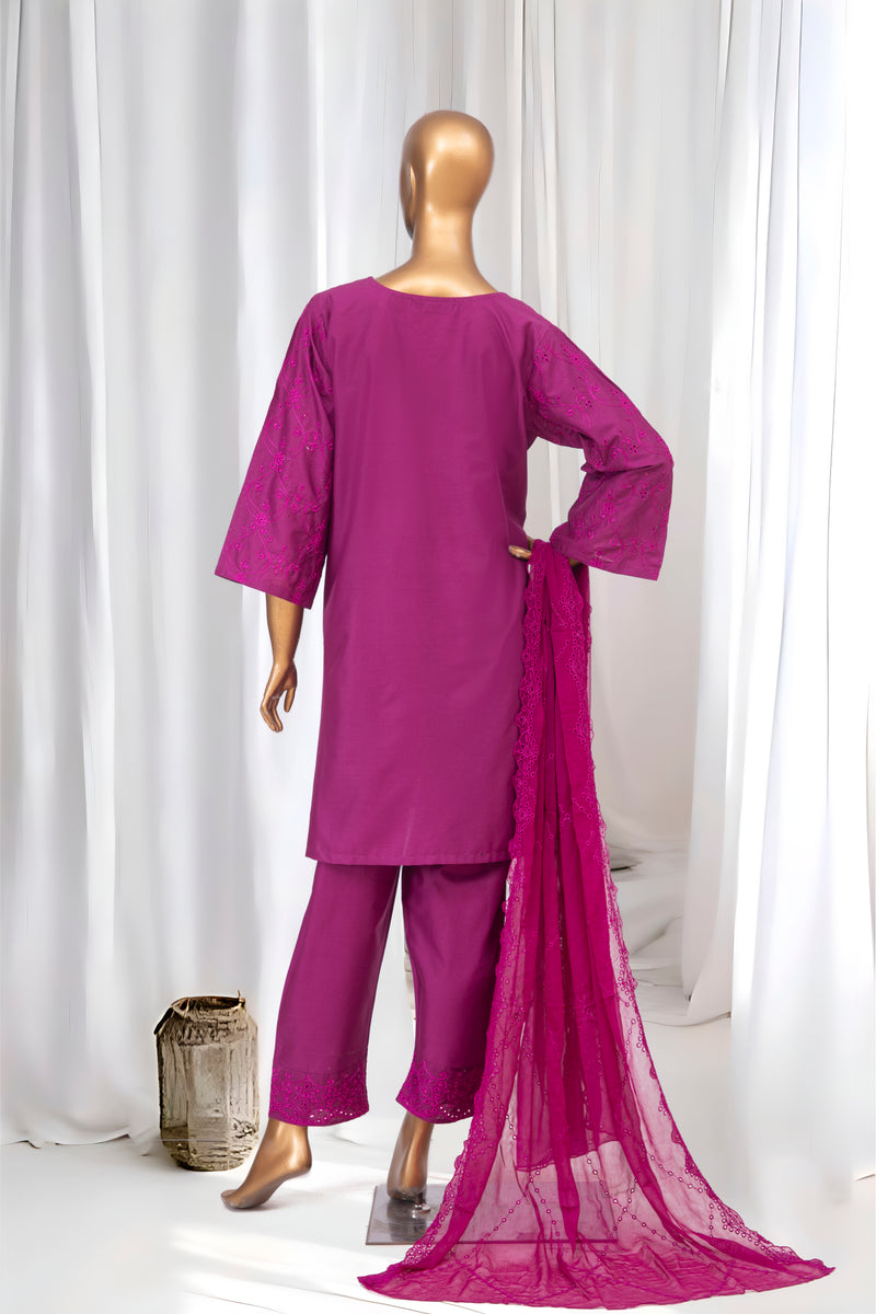 Festive Lawn - Stitched Embroidered 3piece with Emb Chiffon Dupatta - Magenta