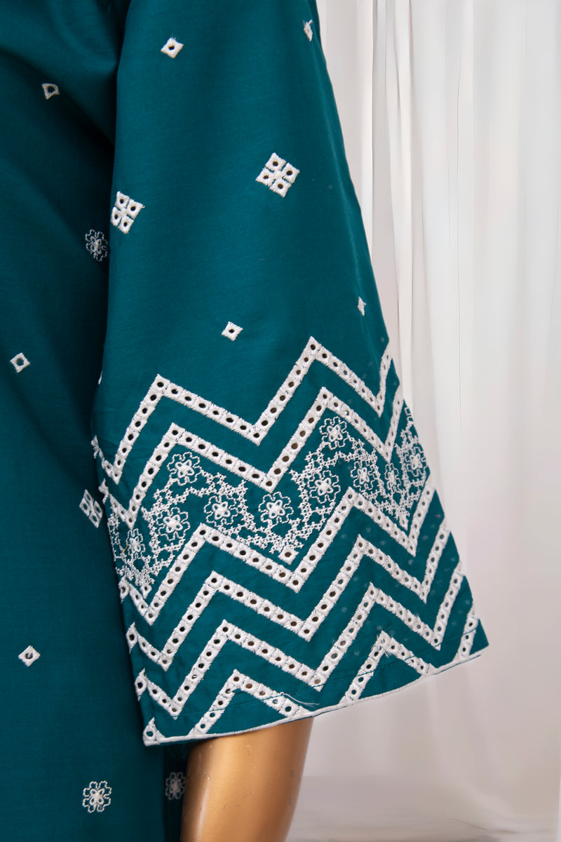 Festive Lawn - Stitched Embroidered 3piece with Emb Chiffon Dupatta - Teal