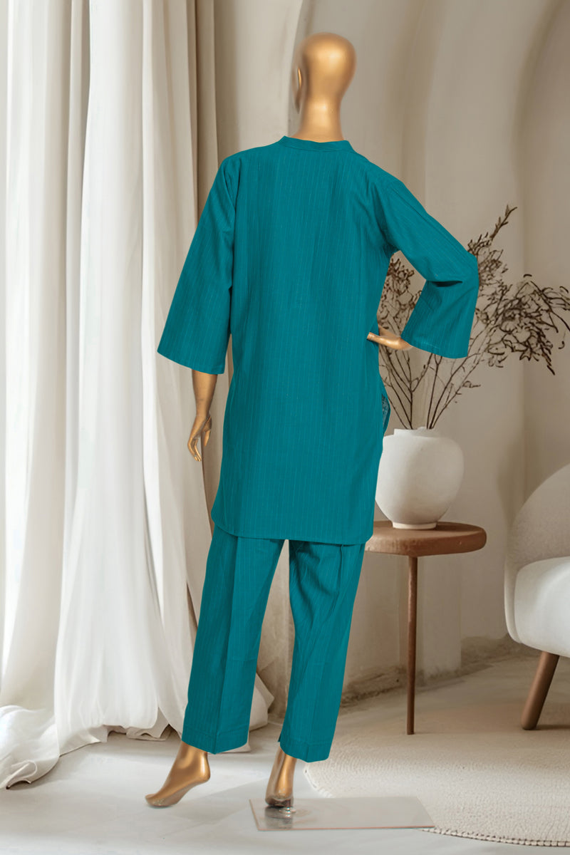 Khaddar - Stitched Solid Co-ords with Zari lining - Teal