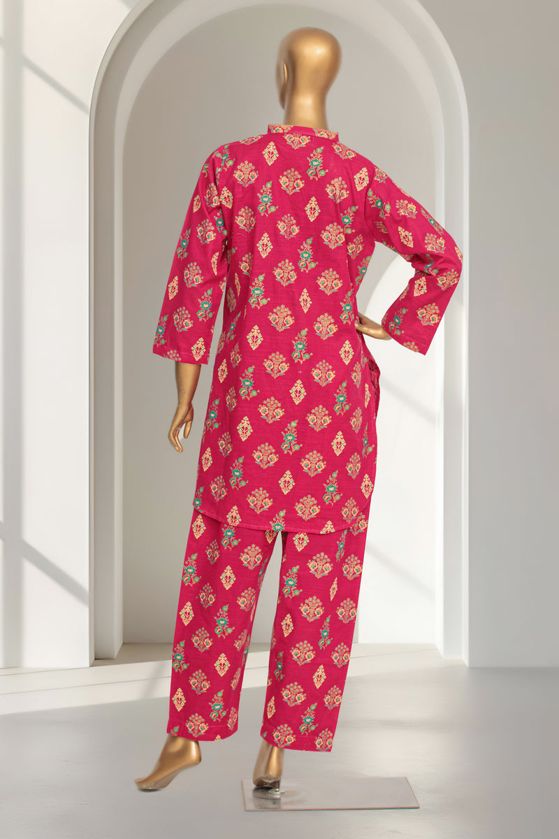 Khaddar - Stitched Gold Printed Co-ords with Glitter work - Pink