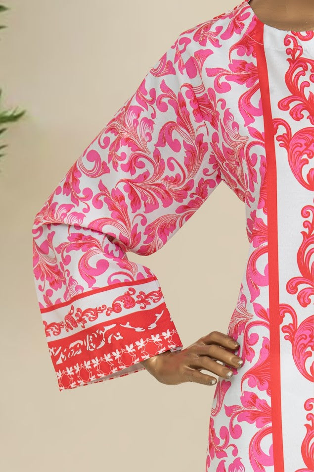 CREPE Co-ords - Stitched Printed Kurti & Trouser - Pink