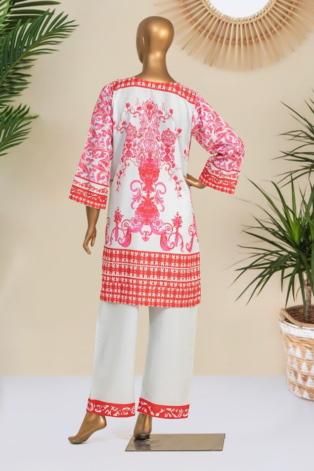 CREPE Co-ords - Stitched Printed Kurti & Trouser - Pink