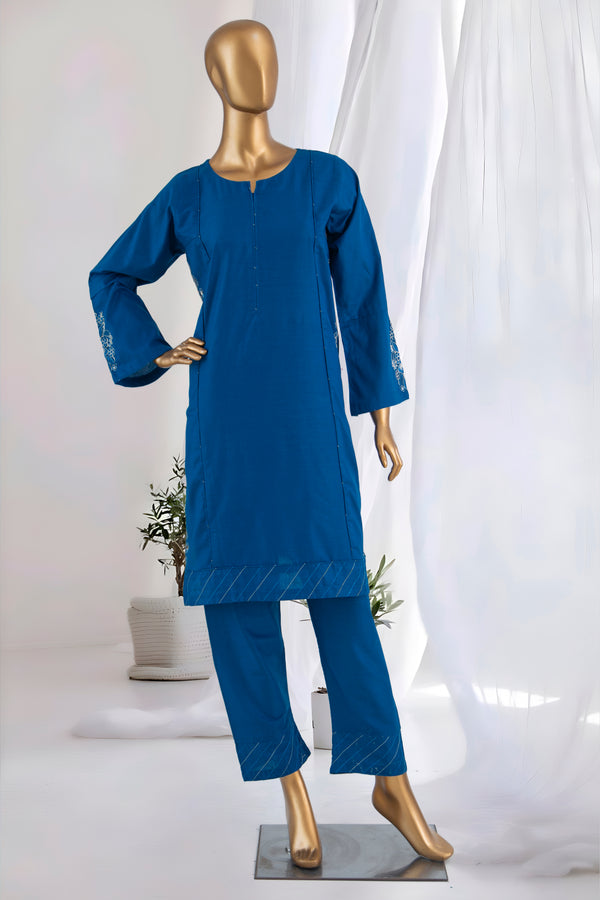 Lawn Co-Ords - Stitched Embroidered Kurti & Trouser - Zinc