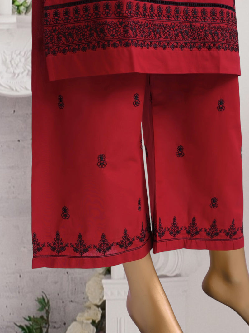 Festive Lawn - Stitched Embroidered 3piece with Emb Chiffon Dupatta - Maroon