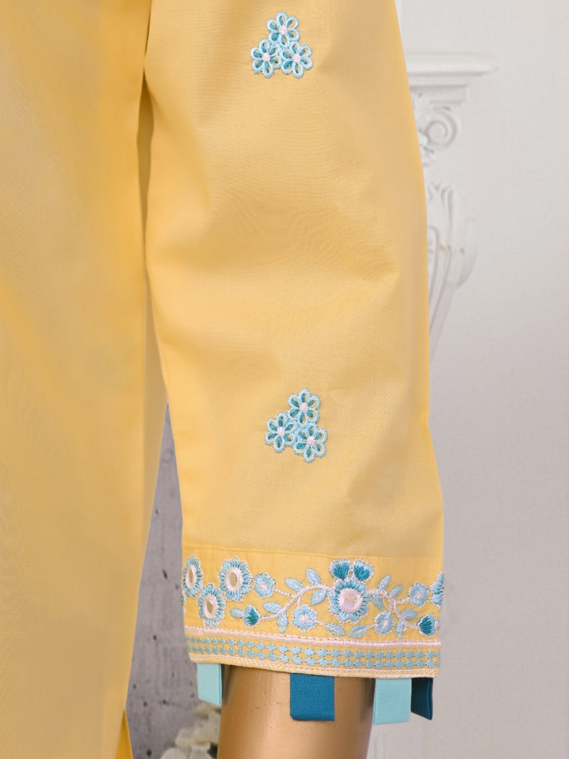 Festive Lawn - Stitched Embroidered 3piece with Emb Chiffon Dupatta - Yellow