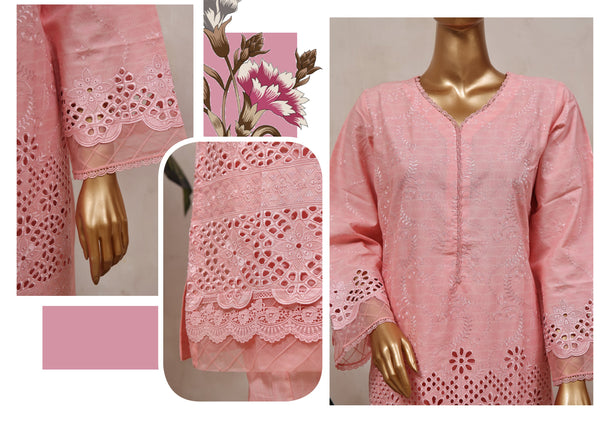 Festive Lawn Chikankari - Stitched Embroidered 3piece with Printed Chiffon Dupatta - Light Pink