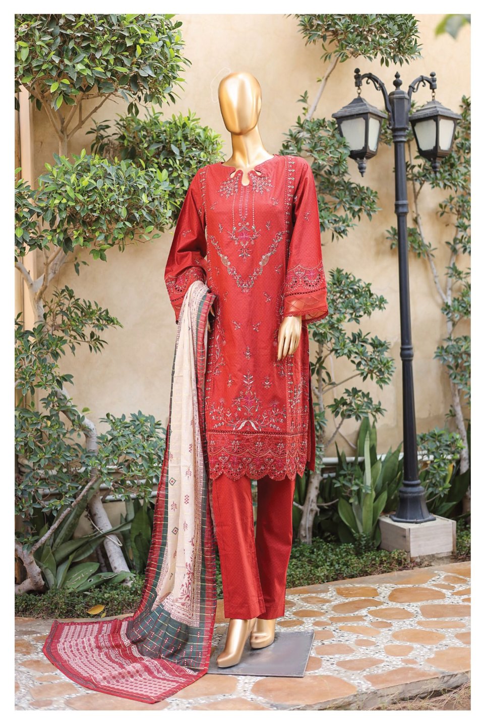 Festive Lawn - Stitched Embroidered 3piece with Printed Lawn Dupatta ...